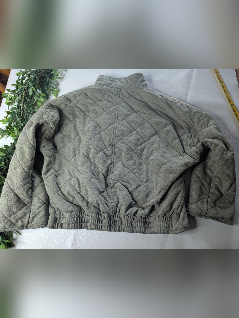 With The Girls By Avec Les Filles Quilted Green Jacket Size Medium - Picture 3 of 11